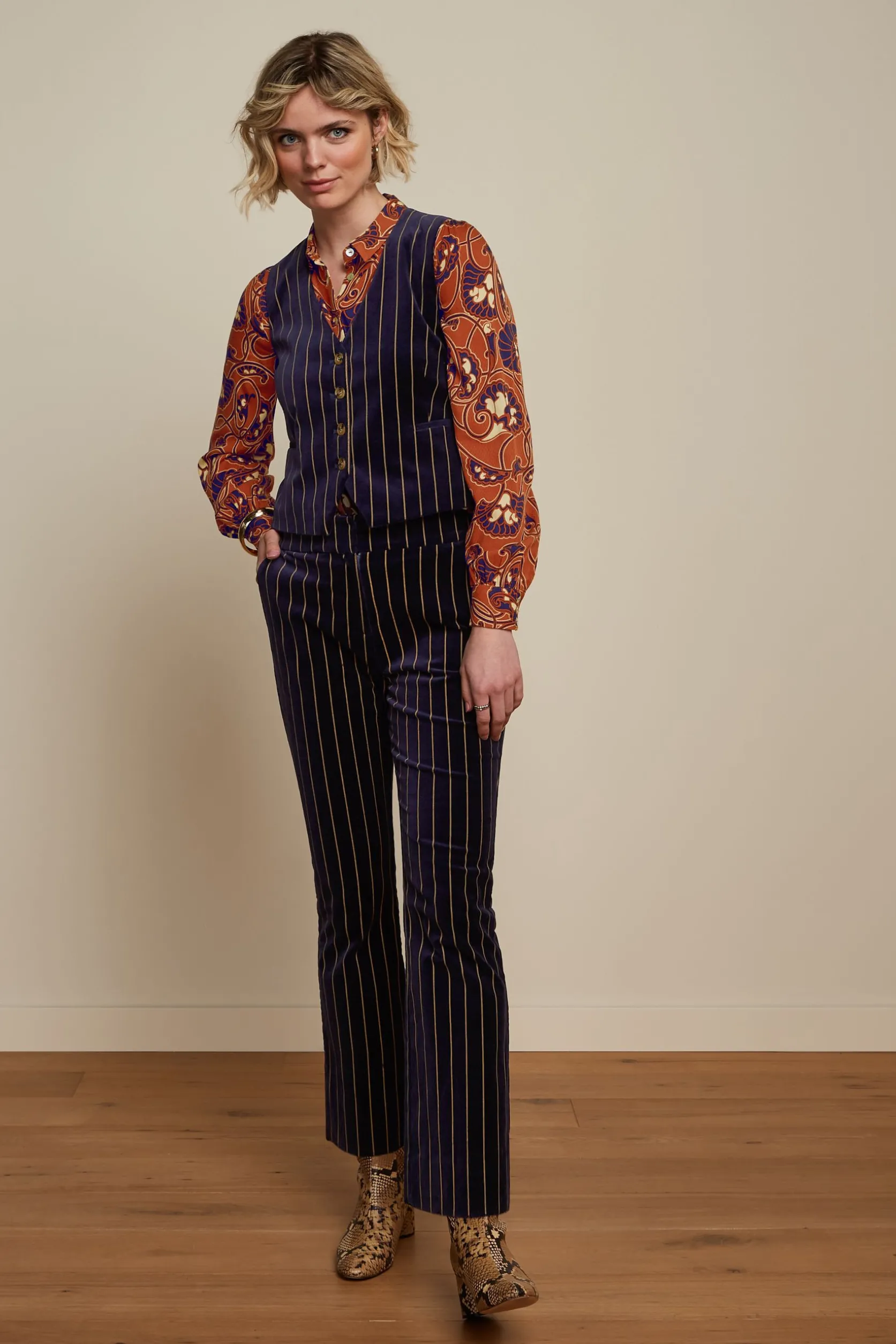 Bianca Gilet Pinstripe*King Louie Best