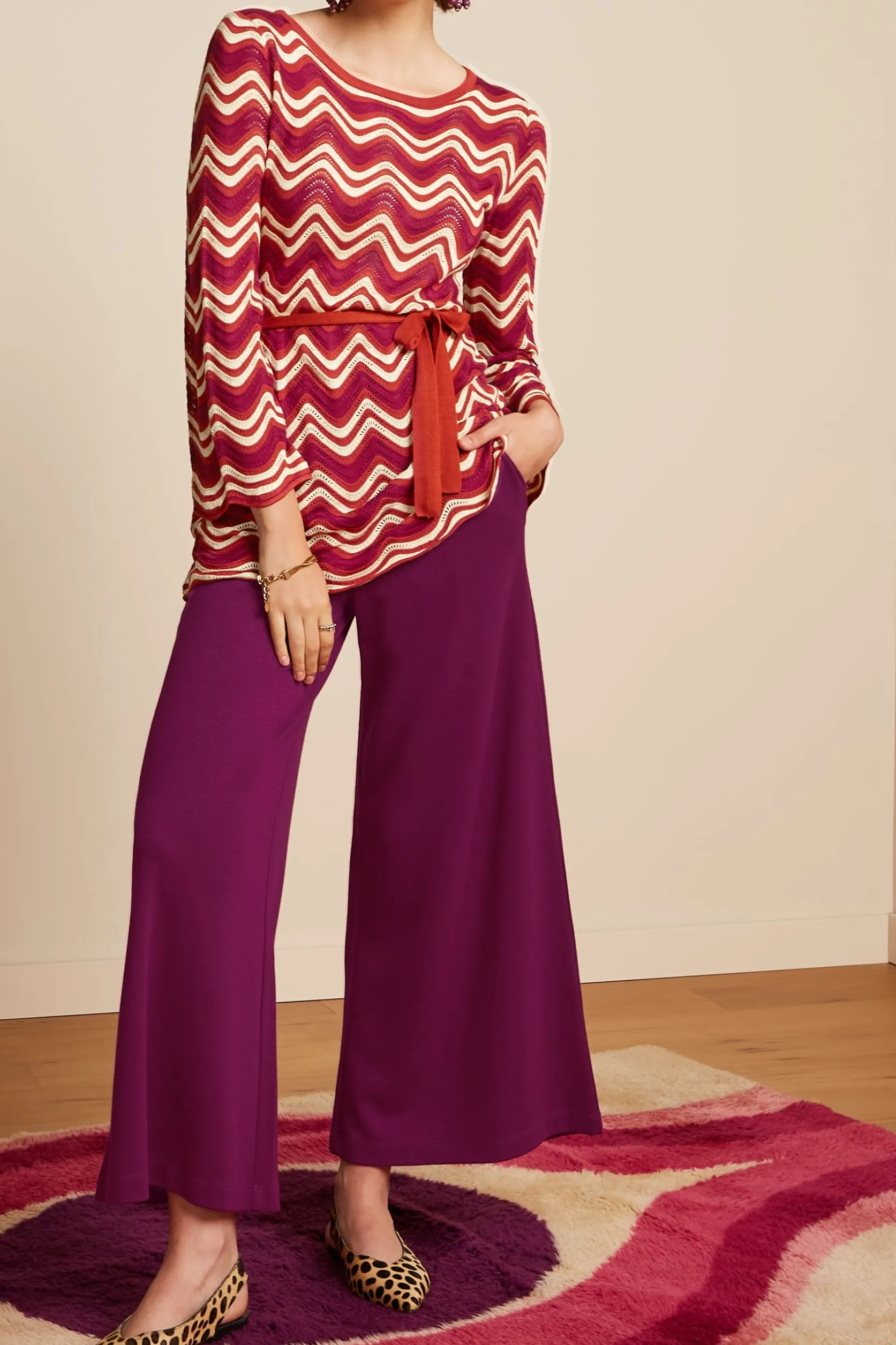 Border Palazzo Cropped Pants Milano Crepe*King Louie Discount