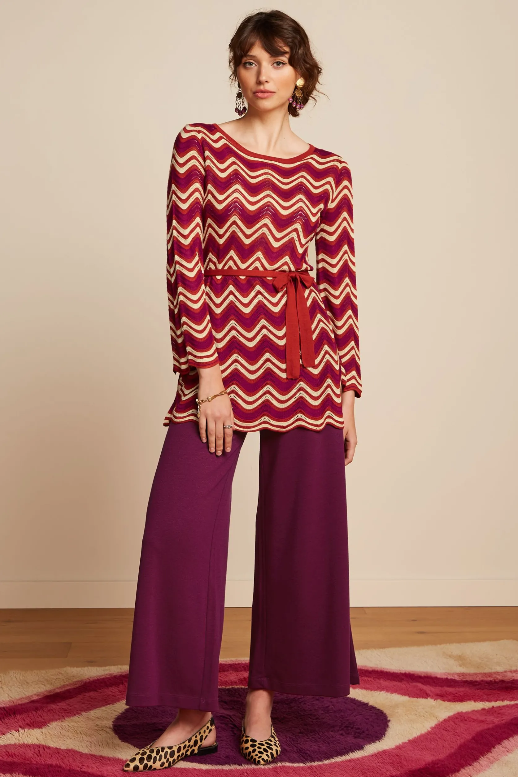 Border Palazzo Cropped Pants Milano Crepe*King Louie Discount