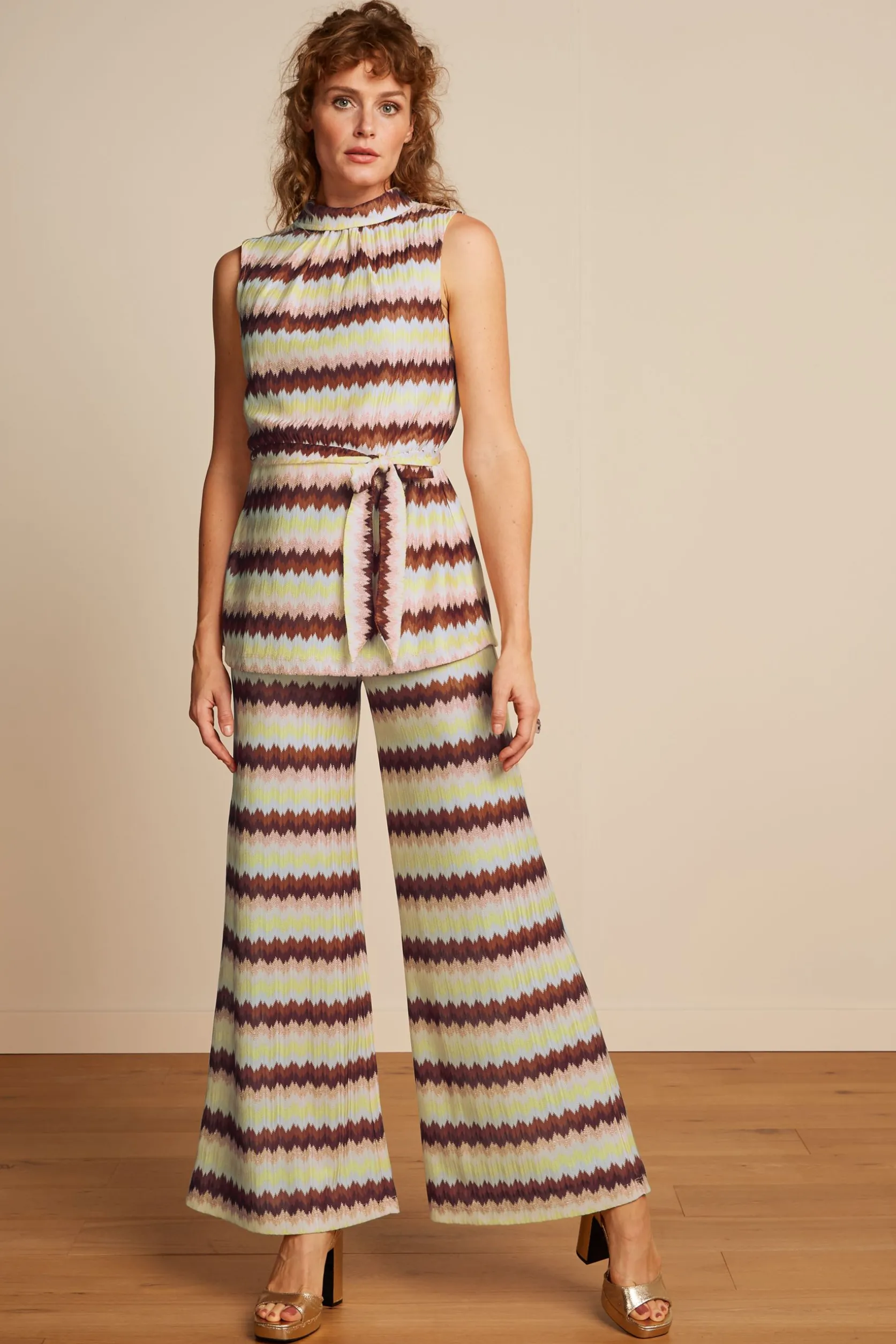 Border Palazzo Pants Carmine*King Louie Store