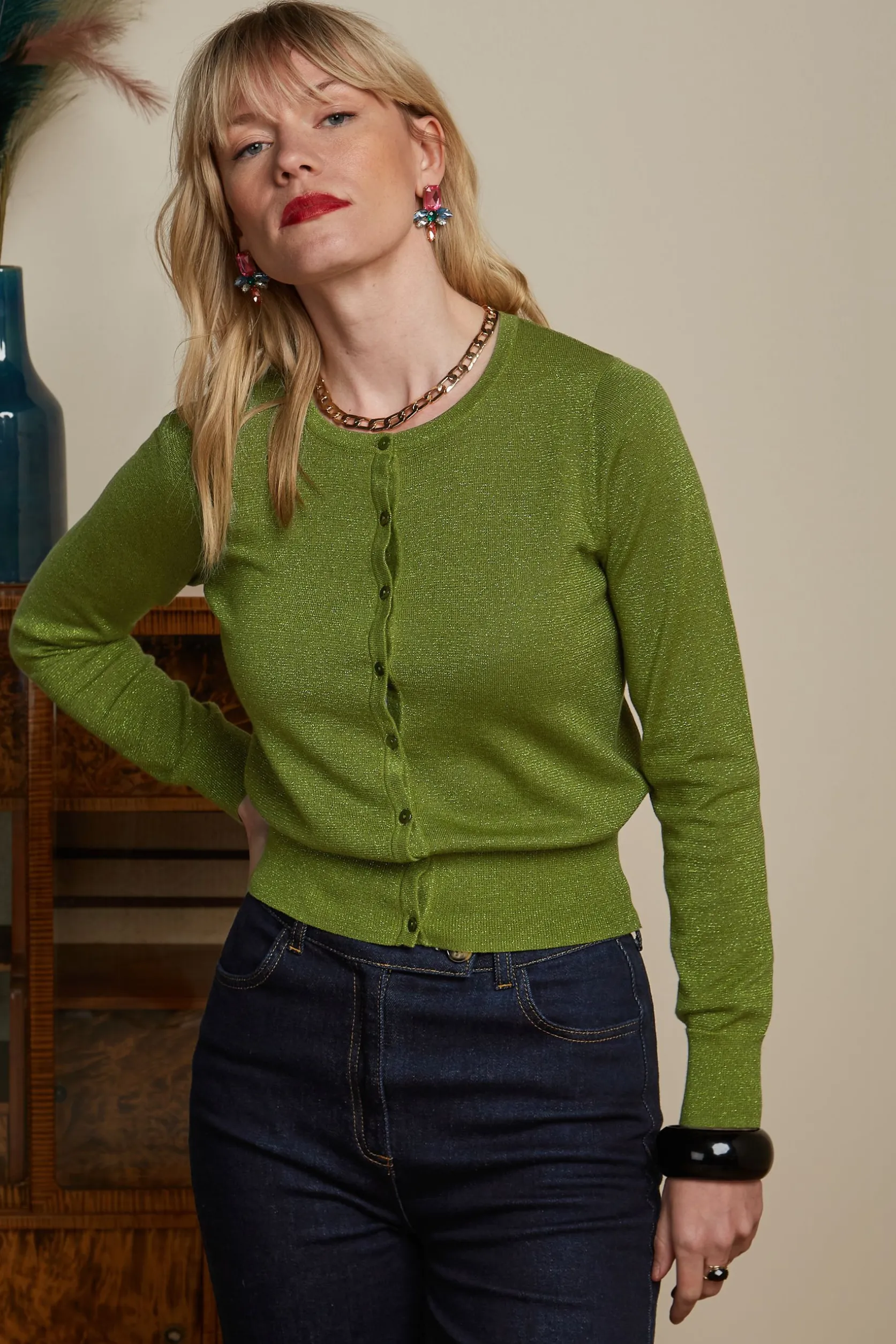 Cardi Roundneck Lapis*King Louie Flash Sale