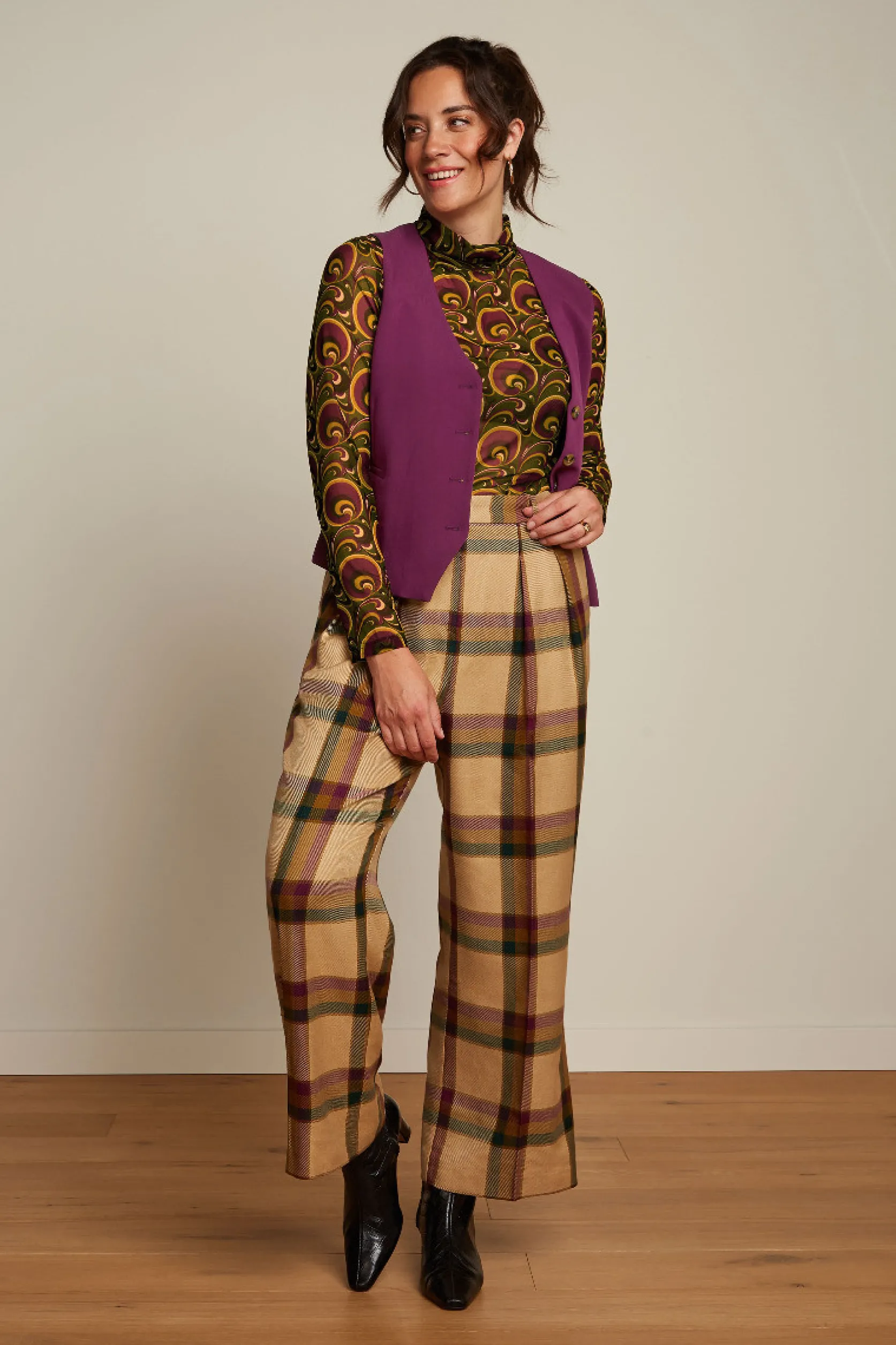 Marlene Cropped Pants Dreamer Check*King Louie Best