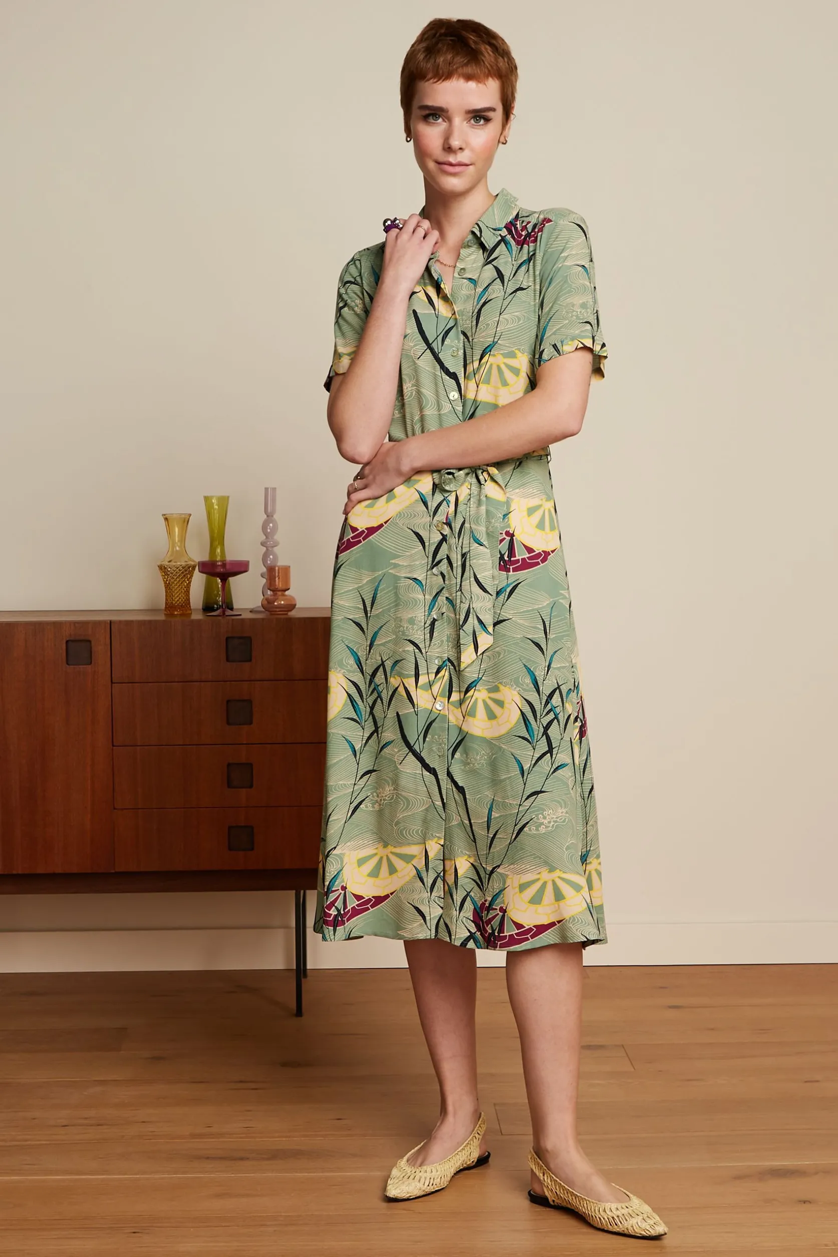 Olive Midi Dress Blush*King Louie Clearance