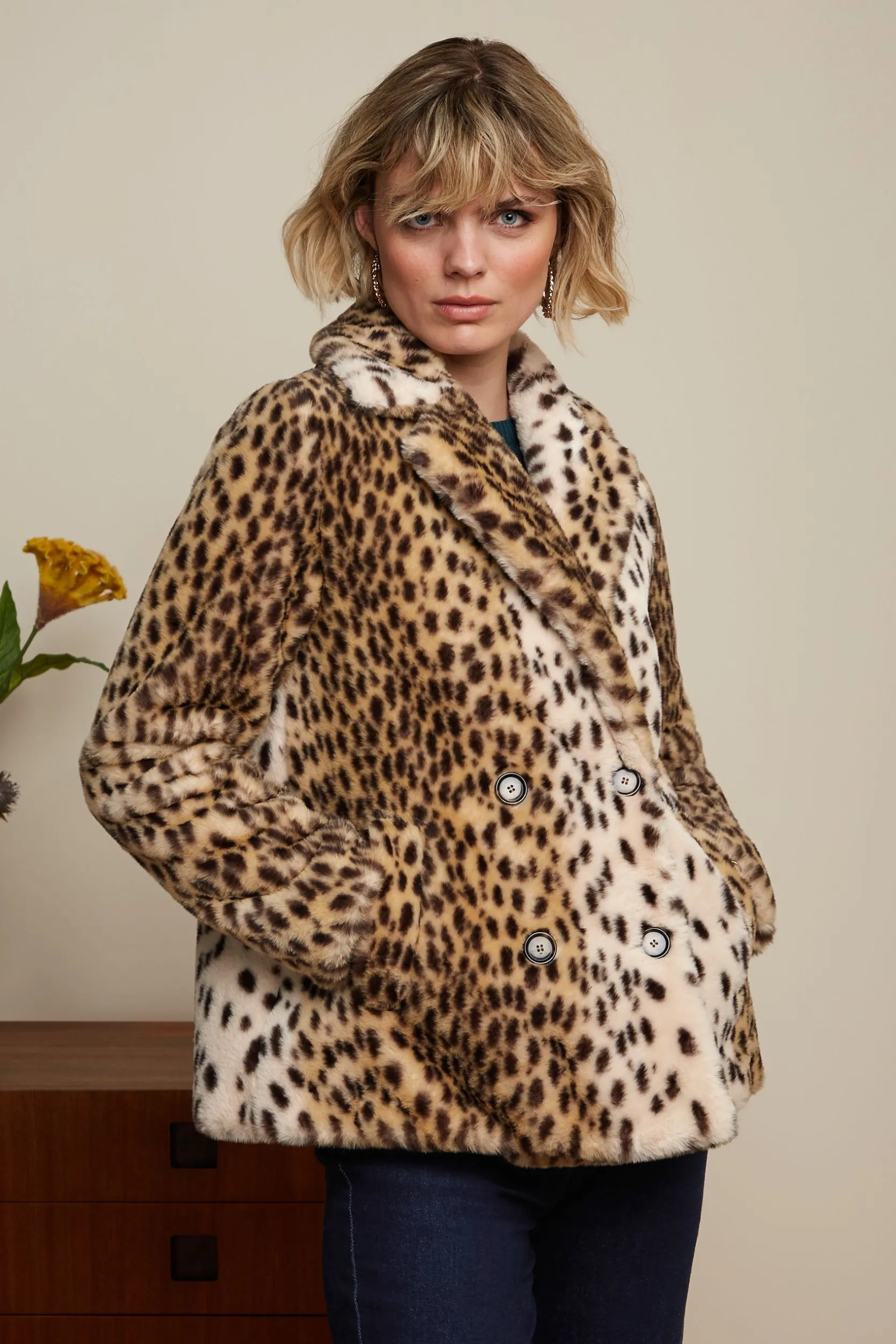 Patti Coat Midi Cheetah Fur*King Louie Best