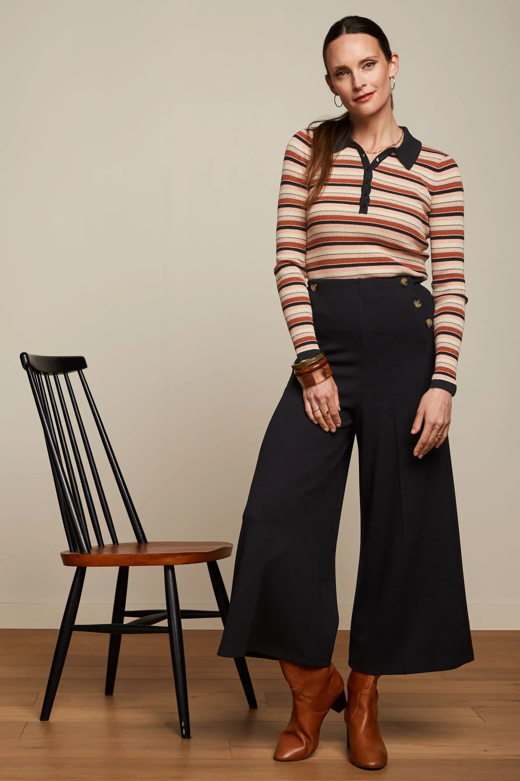 Polo Rib Top Lapis Stripe*King Louie Hot