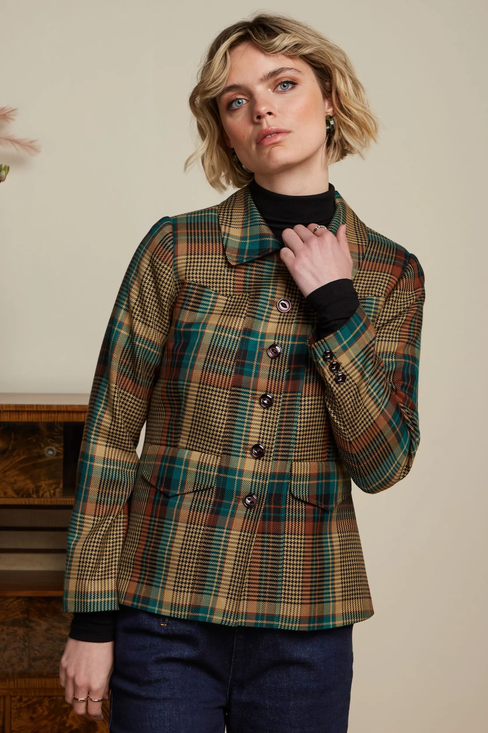 Rebel Jacket Feathers Check*King Louie Best Sale